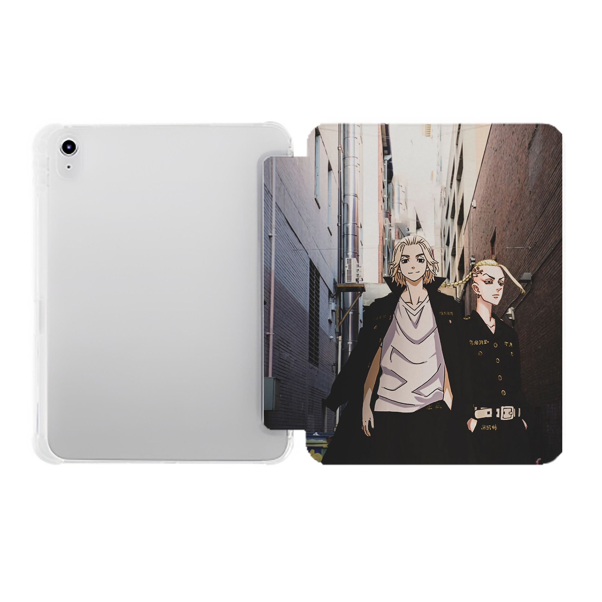 （画像用） 東京リベンジャーズ Tokyo Revengers IPad ケース ペン収納付き 三つ折りスタンド PUレザー×シリコン 対応機種9.5/10.5/10.9インチ